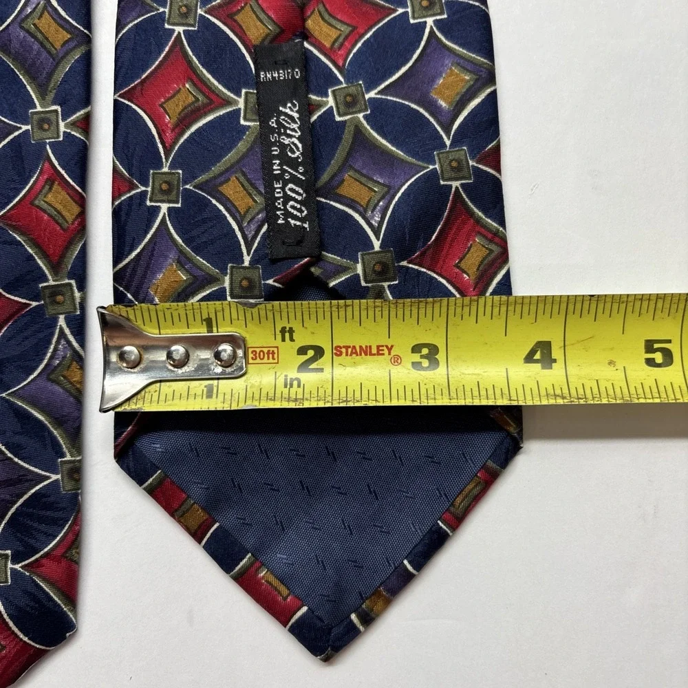 Geoffrey Beene Men 100% Silk Traditional Neck Tie‎ Multicolor